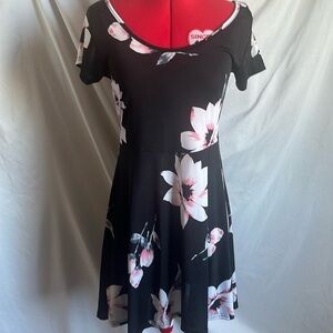 MM91 Magazine Floral Black Dress